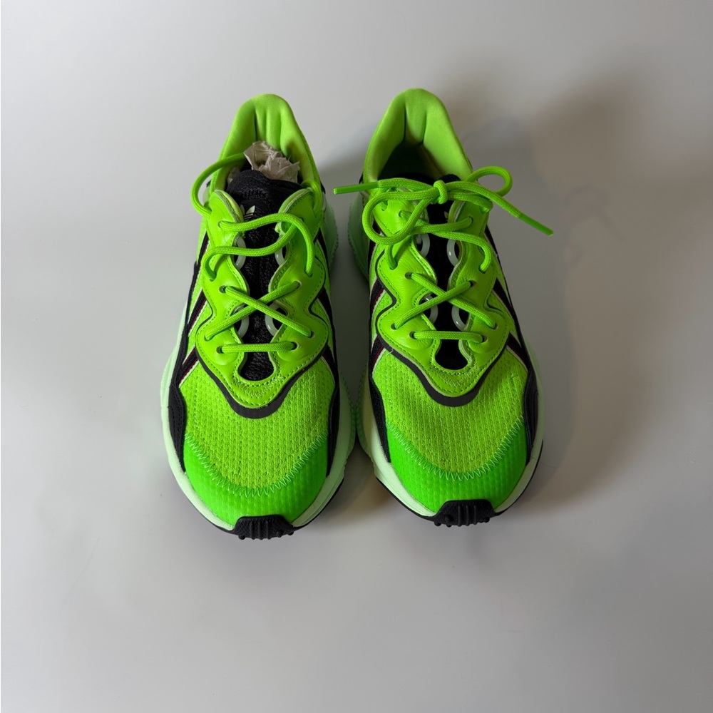 Adidas Ozweego Solar Green. Neon Green and Black Athletic Shoes